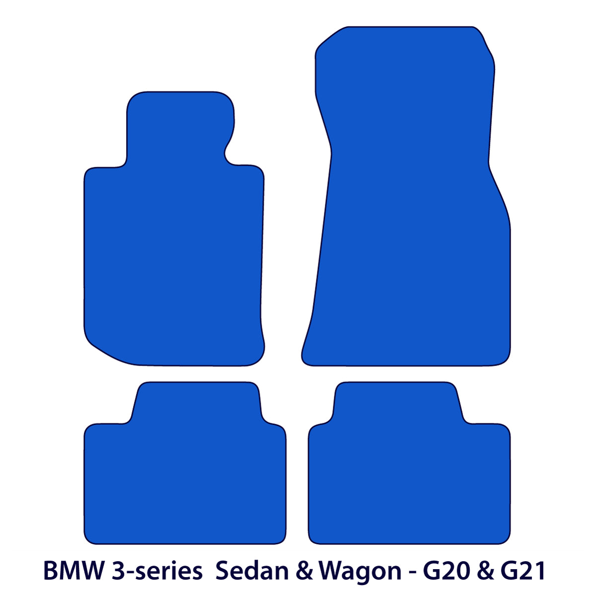 BMW 3-Series Velour Floor Mats – Sedan 2019-2026 & Wagon 2020-2026 G20, G21, G80 – 3 Logo